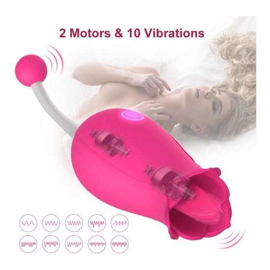 2 In 1 Tongue Stimulator Vaginal Breast Nipple Massager