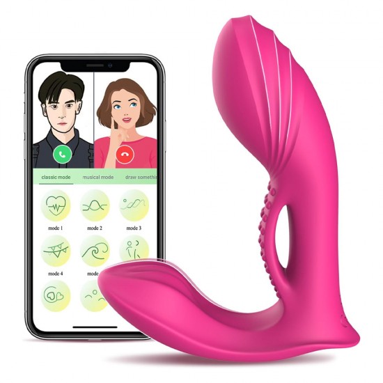 Realistic Dildos Butterfly Vibrator with 9+9 Powerful Vibrating Modes, Long Distance Play Panty Dildo Adult Sex Toys for Women & Couple (Rose)