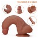 7 Inch Ultra Soft Lifelike Thick Body-Safe Silicone Dildo with Curved Shaft