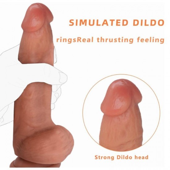 7 Inch Ultra Soft Lifelike Thick Body-Safe Silicone Dildo with Curved Shaft