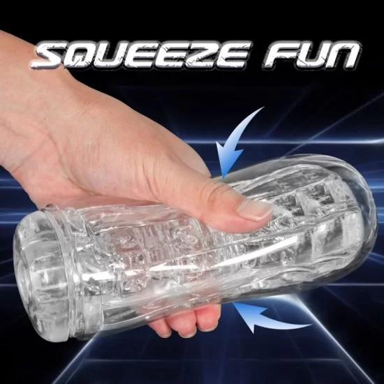 Manual Transparent Pussy Stroker with Vagina Textured Manual Transparent Pussy Stroker with Vagina Textured