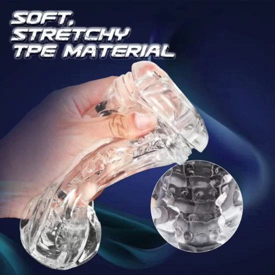 Manual Transparent Pussy Stroker with Vagina Textured Manual Transparent Pussy Stroker with Vagina Textured
