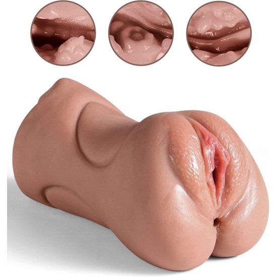 Double-Ended Mouth Tongue Textured Vagina & Tight Anus