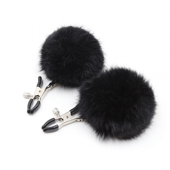 Blush Noir Pom Adjustable Nipple Clamps