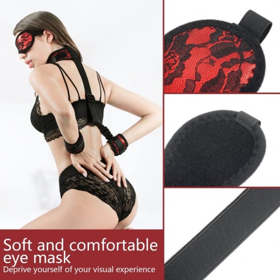 Rory Adjustable Handcuffs Collar Blindfold SM Kit