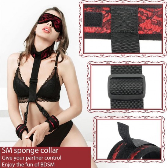 Rory Adjustable Handcuffs Collar Blindfold SM Kit