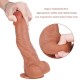 7.7 Inch Raised Veins Ultra Realistic Liquid Silicone Curved Dildo with Balls