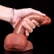 7.9 Inch Ultra Realistic Dual Density Silicone Built-in Keel Strong Suction Cup Dildo with Balls