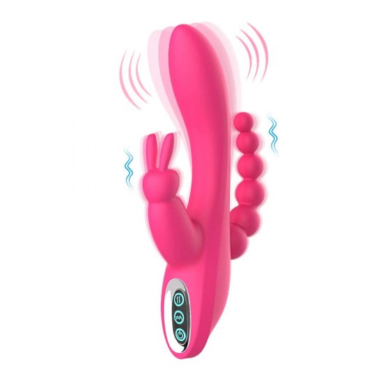 3 In 1 Rabbit Vibrator G Spot Clitoris Stimulation Clit Anal Stimulating Rechargeable