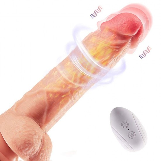 8.3" Vibrating Dildo Realistic Dildo Rotation Heating Wireless India Sex Toy