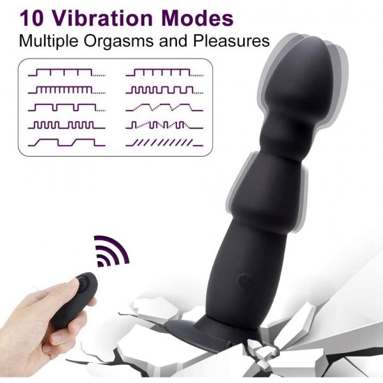 Anal Vibrator Butt Plug Remote Control Rechargable Waterproof Anal Sex Toy