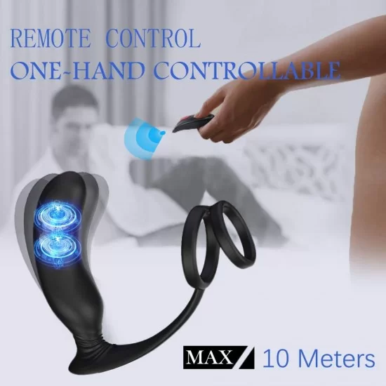 Anal Vibrator Male Vibrator With Penis Ring 9 Vibration Mode Wireless Remote Controlled Anal Sex Toy