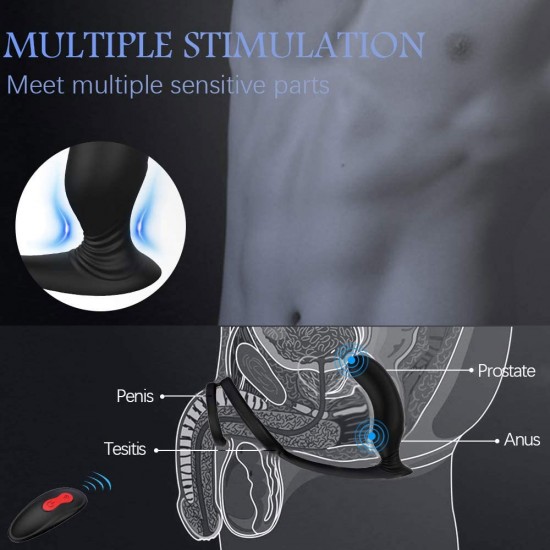 Anal Vibrator Male Vibrator With Penis Ring 9 Vibration Mode Wireless Remote Controlled Anal Sex Toy India