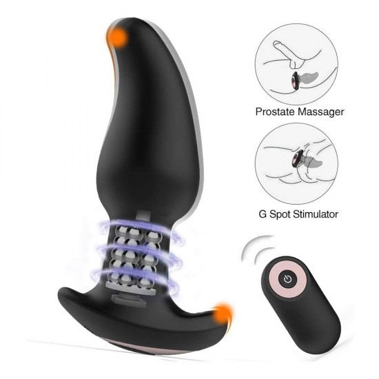 Anal Vibrator Vibrating Butt Plug 10 Vibration Rotation Remote Control Anal Sex India