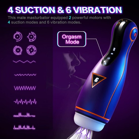 Automatic Male Masturbator Pocket Pussy Heating 4 Suction 6 Vibration Blowjob Toys for Men India