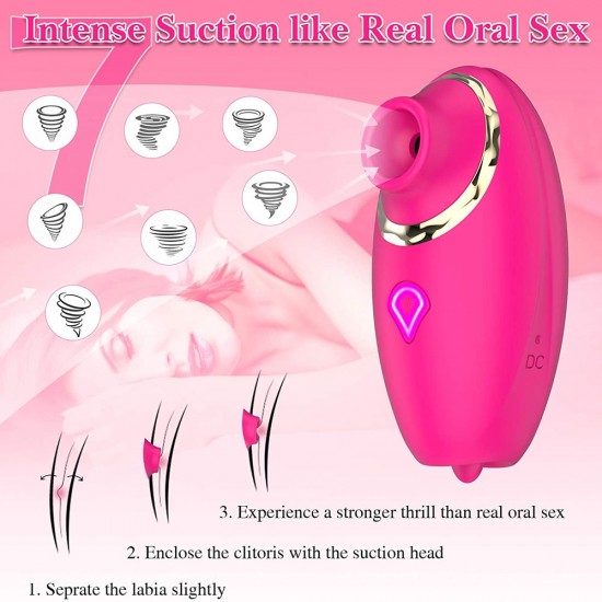 Clit Vibrator Sucking Toy with Licking and Flapping Nipple Clitoris Teaser Clit Suker