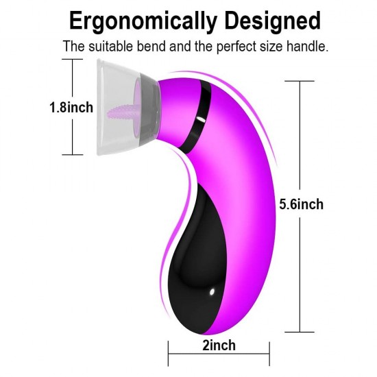 Clitoral Sucking Tongue Vibrator 7 Sucking Vibrating Modes 3 Speeds Nipples Suction Stimulator