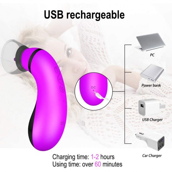 Clitoral Sucking Tongue Vibrator 7 Sucking Vibrating Modes 3 Speeds Nipples Suction Stimulator