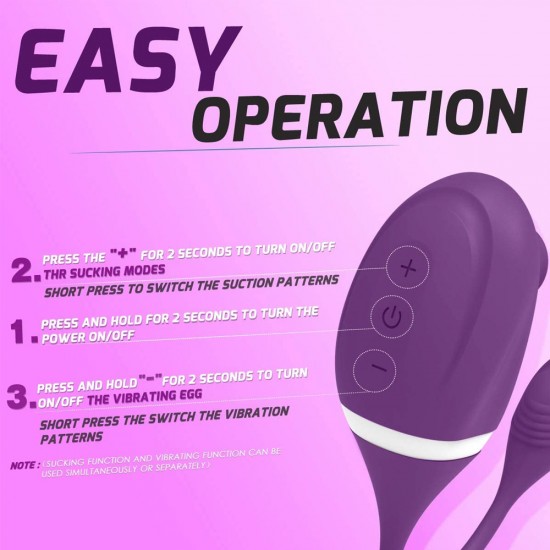 Clitoral Vibrator With Vibrating Egg 7 Suction 10 Vibration Modes Rechargeable Waterproof Adult Sex Toy For Women India