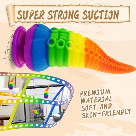 Fantasy Dildo Colorful Tentacle Dildo Octopus Huge Anal Plug Premium Liquid Silicone Fantasy Dildo Colorful Tentacle Dildo Octopus Huge Anal Plug Premium Liquid Silicone