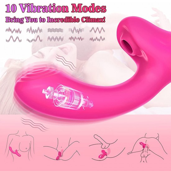 G Spot Clit Vibrator Sucking Sex Toy 10 Sucking and Vibrating Modes Vaginal Orgasm and Clit Sucker India