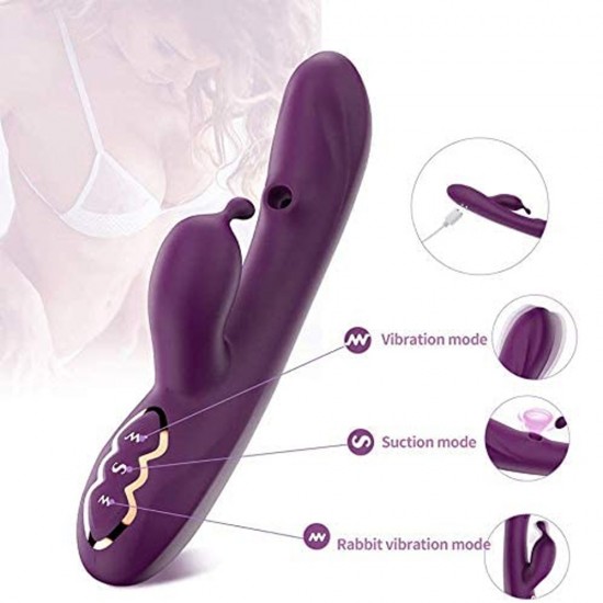 G Spot Vibrator with Clitoral Sucking Dual Motor 7 Vibration 7 Suction Modes Waterproof Sex Toy For Women India