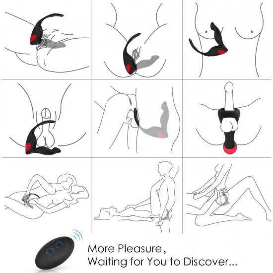 Male Prostate Massager Vibrator Remote Control With Penis Ring and Ball Loop 9 Speeds Anal Sex Toy India