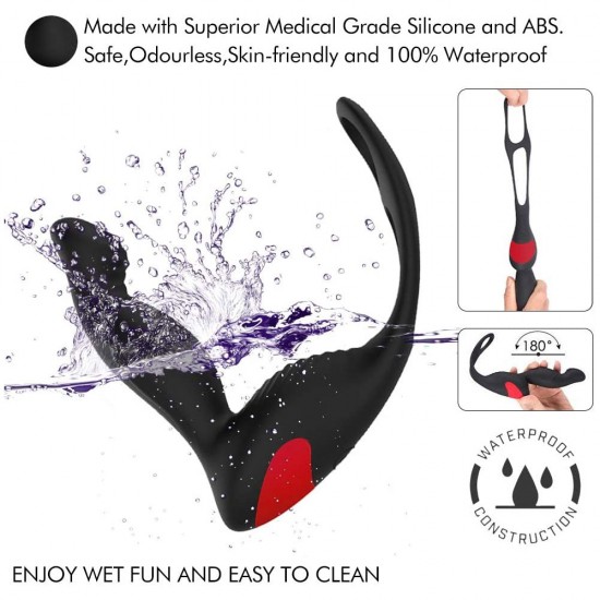 Male Prostate Massager Vibrator Remote Control With Penis Ring and Ball Loop 9 Speeds Anal Sex Toy India Male Prostate Massager Vibrator Remote Control With Penis Ring and Ball Loop 9 Speeds Anal Sex Toy India