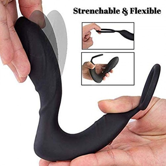 Male Prostate Massager Vibrator With Penis Ring P-Spot Anal Plug Rechargeable 10 Vibrating Mode India Anal Play Male Prostate Massager Vibrator With Penis Ring P-Spot Anal Plug Rechargeable 10 Vibrating Mode India Anal Play