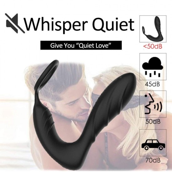 Male Prostate Massager Vibrator With Penis Ring P-Spot Anal Plug Rechargeable 10 Vibrating Mode India Anal Play