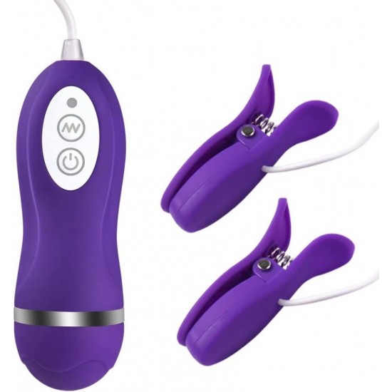 Nipple Clamp Vibrating Breast Clamps Electric 10-Mode Nipple Stimulator Remote Control Adult Toys