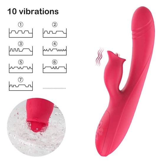 Rabbit Vibrator With Pulsating Tongue Licking 7 Pulsations 10 Vibrations Waterproof Women Masturbation Adult Sex Toy India