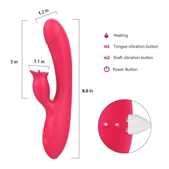 Rabbit Vibrator With Pulsating Tongue Licking 7 Pulsations 10 Vibrations Waterproof Women Masturbation Adult Sex Toy India