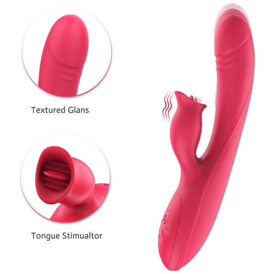Rabbit Vibrator With Pulsating Tongue Licking 7 Pulsations 10 Vibrations Waterproof Women Masturbation Adult Sex Toy India