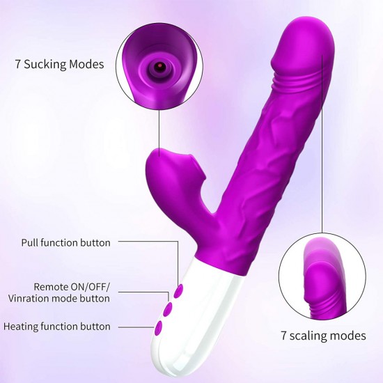 Rabbit Vibe with 3 Thrusting Rotating 7 Sucking Modes