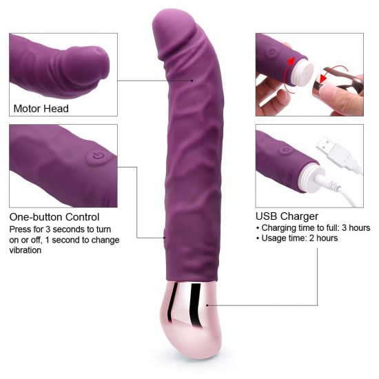 Realistic Dildo Vibrator G-Spot Clitoral Stimulation10 Vibration Sex Toys for Women India