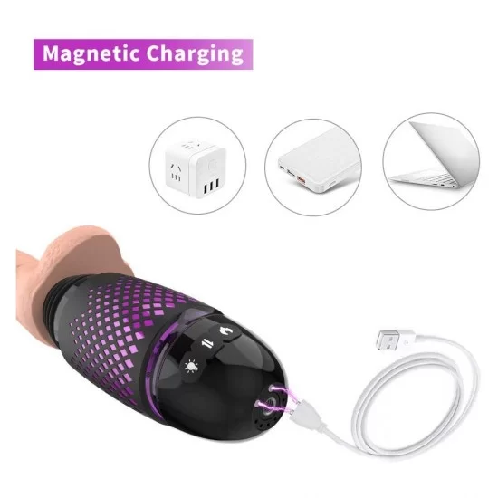 Realistic Vibrator Thrusting Dildo Remote Control With Suction Cup Hands-Free Rechargeable Heating 7 Vibration Mode