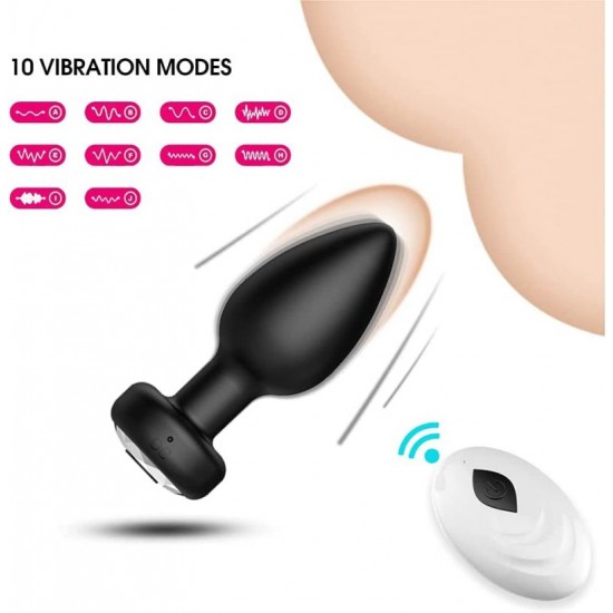 Anal Vibrator For Men & Women with Wireless Remote Control Silicone Butt Plug