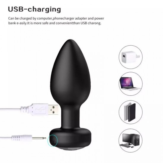 Anal Vibrator For Men & Women with Wireless Remote Control Silicone Butt Plug