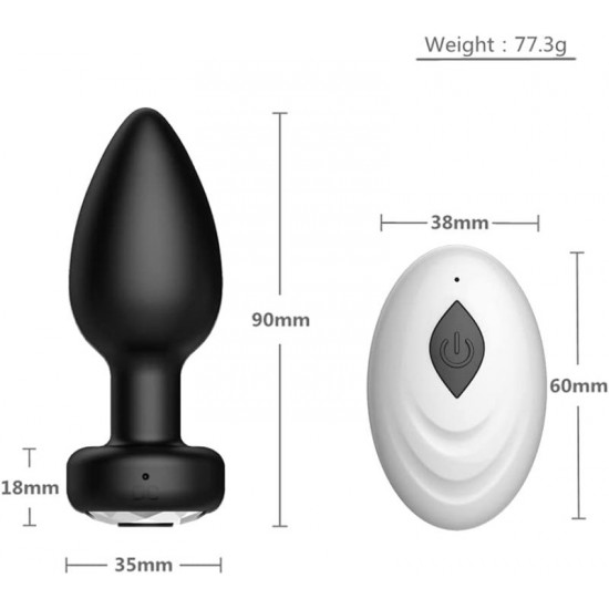 Anal Vibrator For Men & Women with Wireless Remote Control Silicone Butt Plug