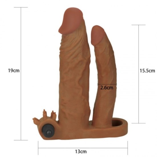 Anal Dildo With Vibrating Double Penetration Chocolate Penis Extension