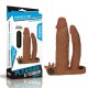 Anal Dildo With Vibrating Double Penetration Chocolate Penis Extension