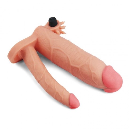 Add 3" Pleasure X Tender Vibrating Double Penis Sleeve