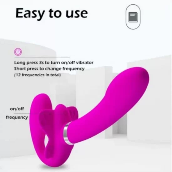 12 Speed Vibration Double Penetration Strap-on Vibrator Lesbian Sex Toys 12 Speed Vibration Double Penetration Strap-on Vibrator Lesbian Sex Toys