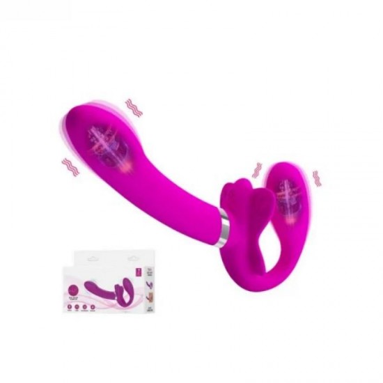 12 Speed Vibration Double Penetration Strap-on Vibrator Lesbian Sex Toys