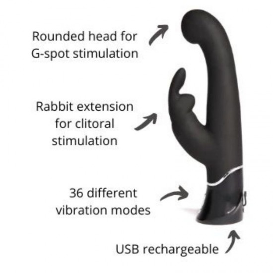 Fifty Shades of Grey Greedy Girl Rabbit Silicone G Spot Vibrator Dual Stimulation Rechargeable & Waterproof