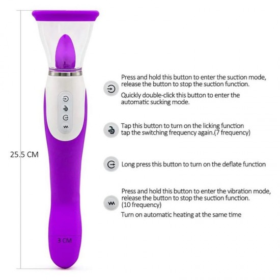 3-in-1 Clitoris Licker Pussy Pump Sucker G-spot Vibrator