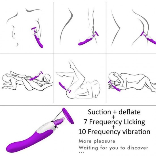 3-in-1 Clitoris Licker Pussy Pump Sucker G-spot Vibrator