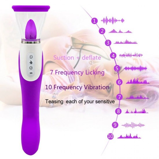 3-in-1 Clitoris Licker Pussy Pump Sucker G-spot Vibrator