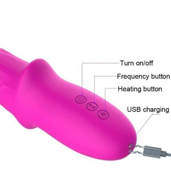 10 Speed Auto Thrusting and Heating Luxury Vibrator USB Rechargeable